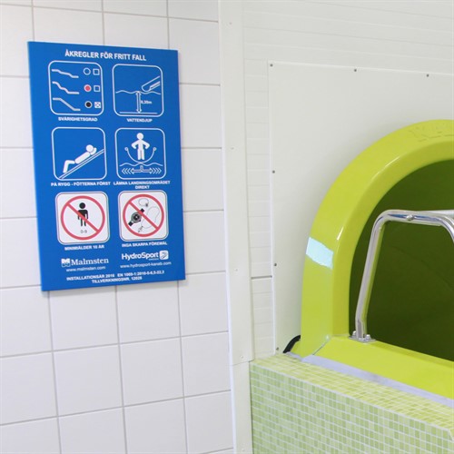 Anvisningsskylt Vattenrutsch