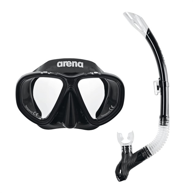 PREMIUM SNORKELING SET JR BLACK-CLEAR-BLACK