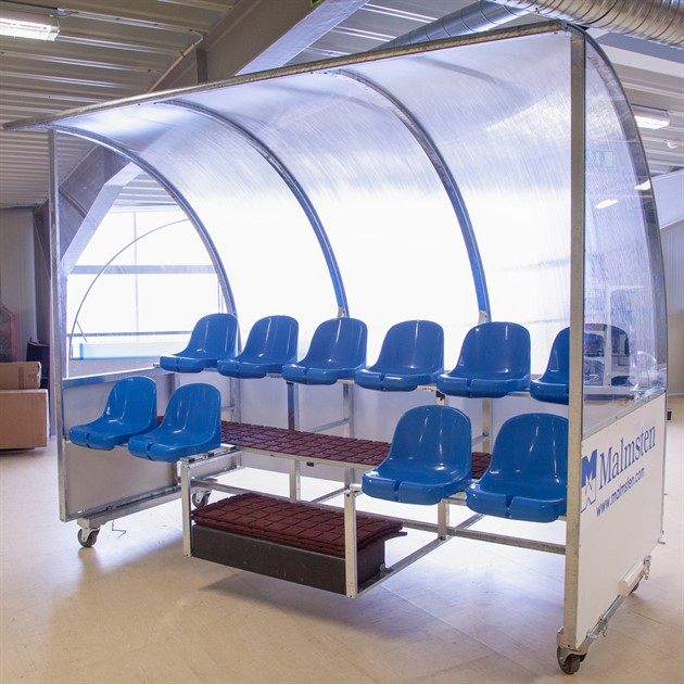 Vattenpolo-lagbänk med tak